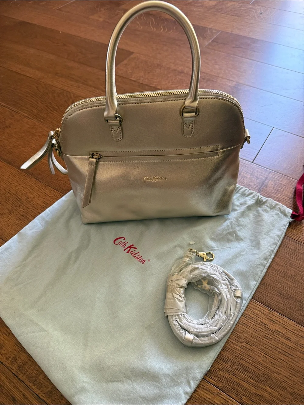 Cath Kidston Metallic Gold Dome-Top Satchel